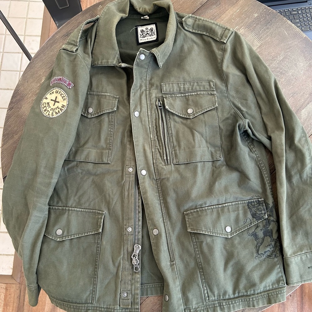 Juicy Couture Military Style Officer Green Jacket Size XL